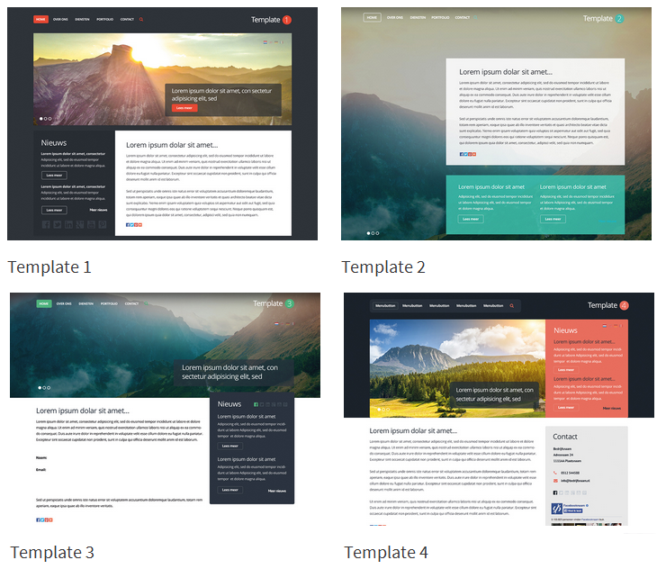 Nieuwe website templates